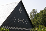 Giebelbehang aus Naturschiefer mit Muster 