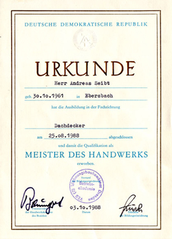 Dachdecker Andreas Seibt, Meister des Handwerks